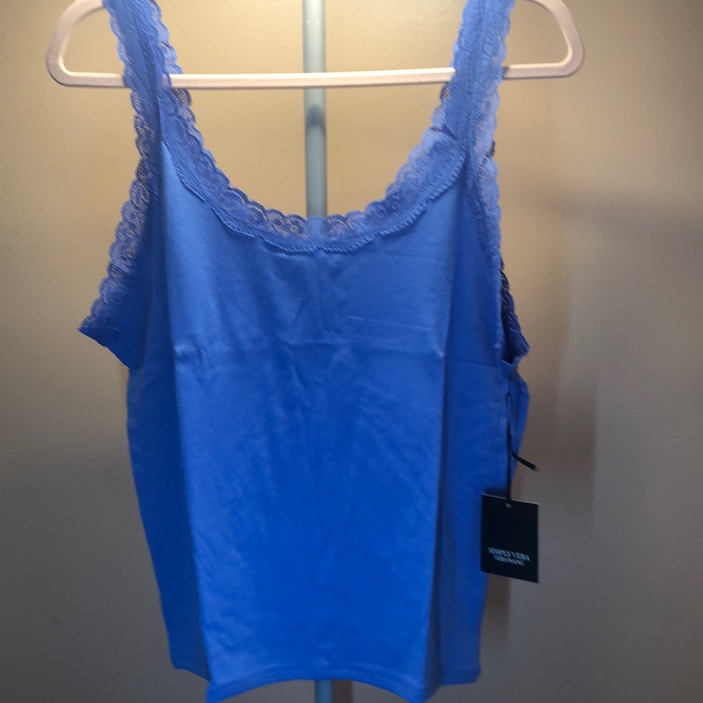 Blue Lace Trim Top